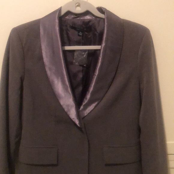 Women blazer petite sz 2 xs tuxedo jacket capsule wardrobe menswear office - Picture 4 of 10